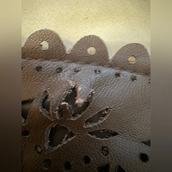 Wilsons Leather Brown Blazer with Lace Trim - Picture 9 of 9